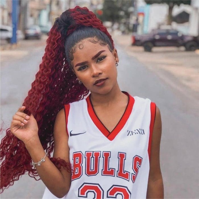 RABO DE CAVALO BIO FIBRA CEREJA - 70cm - Imagem 5