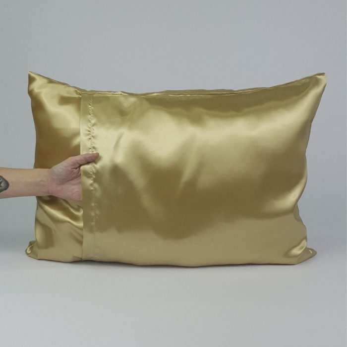 Fronha com ZIPPER Ouro de Cetim Anti Frizz - QUEEN SIZE 55X70 - Imagem 2