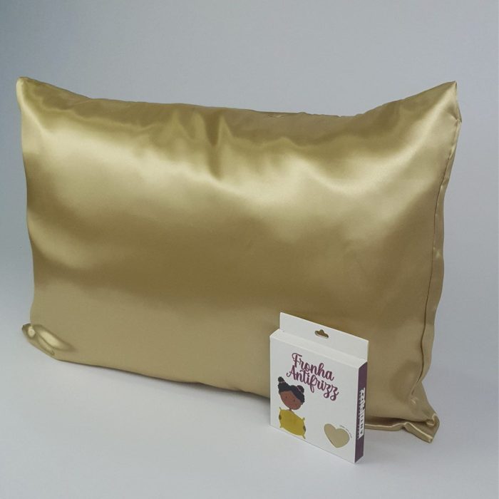 Fronha com ZIPPER Ouro de Cetim Anti Frizz - QUEEN SIZE 55X70 - Imagem 3