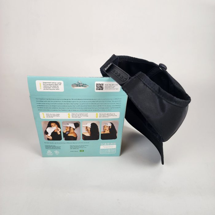 Boné da Soulta: Proteção UV 50+ forro de cetim para Cachos Livres e protegidos - Preto - Imagem 10