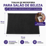 Toalha de microfibra simples 70x50 - Preta - não mancha com descolorante