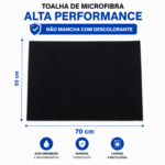 Toalha Microfibra Preta Profissional 70x55 Antifrizz – não mancha com descolorante -Salão de Beleza