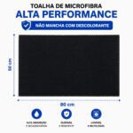 Toalha Microfibra Preta Profissional 50x80 Antifrizz Não Mancha Coloração e Descolorante – Salão de Beleza