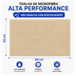 Toalha Microfibra Bege Profissional 50×80 Antifrizz Não Mancha Coloração e Descolorante – Salão de Beleza