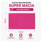 Toalha de Microfibra Pink para Manicure 30x46 cm | Super Macia, Alta Absorção e Secagem Rápida