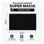 Pequenos Defeitos | Toalha de Microfibra Preta para Manicure 30x46 cm | Super Macia, Alta Absorção e Secagem Rápida